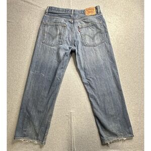 VTG Levis 569 Jeans Mens 32x30 Blue Loose Straight Leg Distressed Denim Cotton